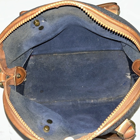 Dooney & Bourke Vintage Norfolk AWL Navy Blue Dome Satchel - Picture 10 of 11